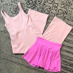GIRLS SET! 90 Degree By Reflex Light Pink Jumpsuit AND Old Navy skirt! Size L/12